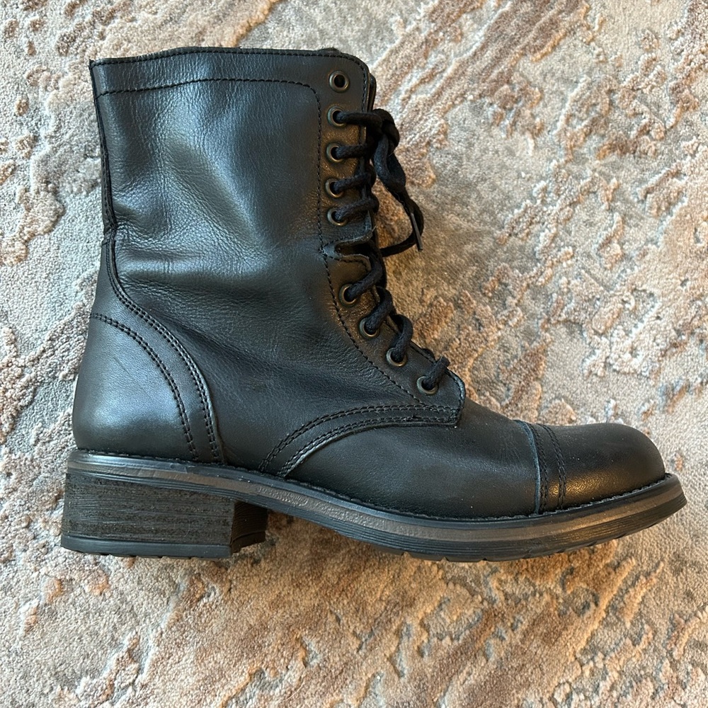 Steve Madden Leather Troopa Boots Size 10